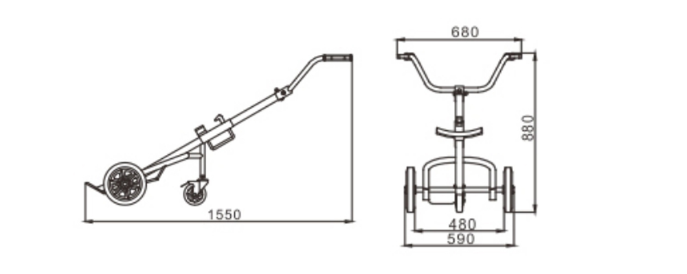 SLD-DE400型机械式油桶搬运车尺寸