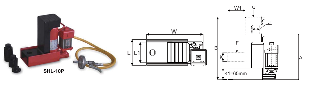 SUNRUN SHL-10P爪式千斤顶尺寸